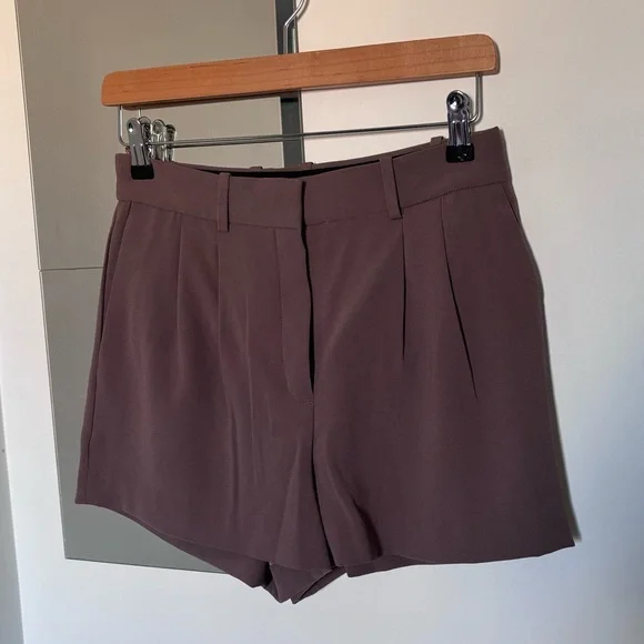 Babaton Pleated Mini Short in Deep Taupe - Picture 8 of 13